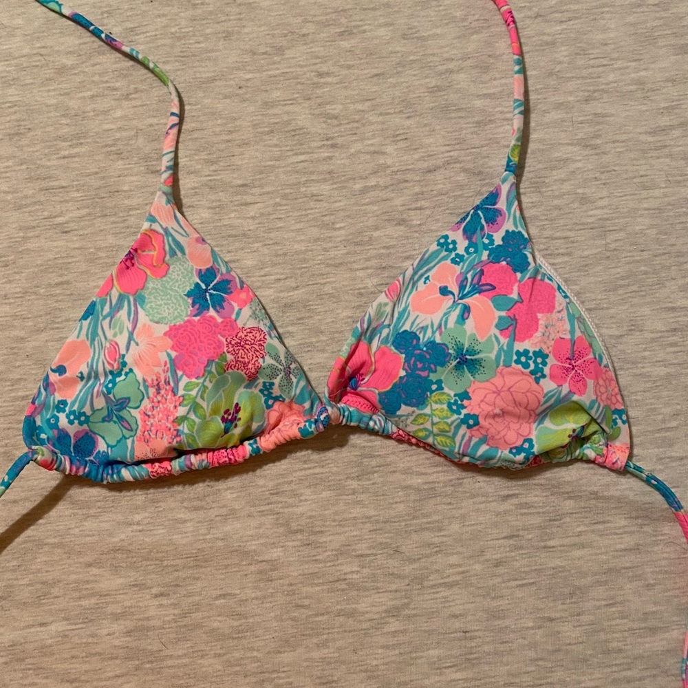 Floral Triangle Bikini Top